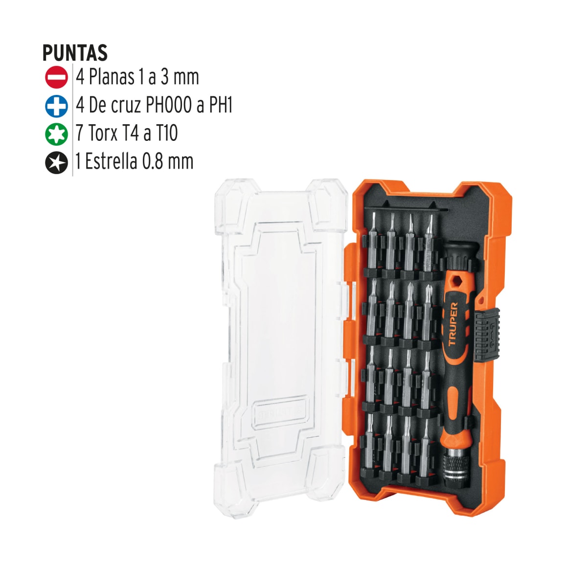 Juego desarmador joyero con 16 puntas Truper 141593