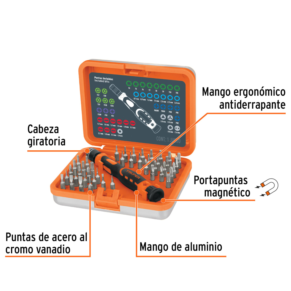 Desarmador De Joyero Con 42 Puntas Truper 141632