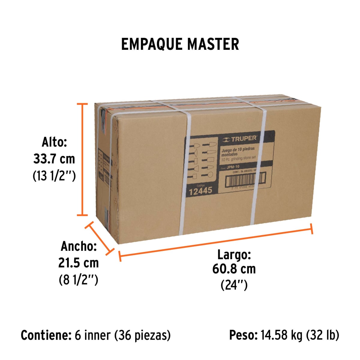 Piedra Montada Rosada 10 Pzas. GR60 Truper 124455