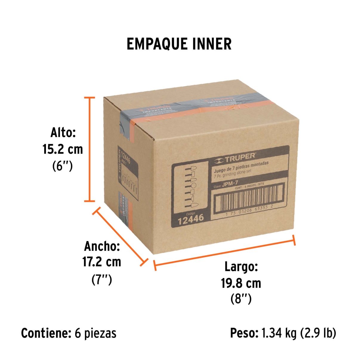 Piedra Montada Rosada 7 Pzas Uso General Truper 124465