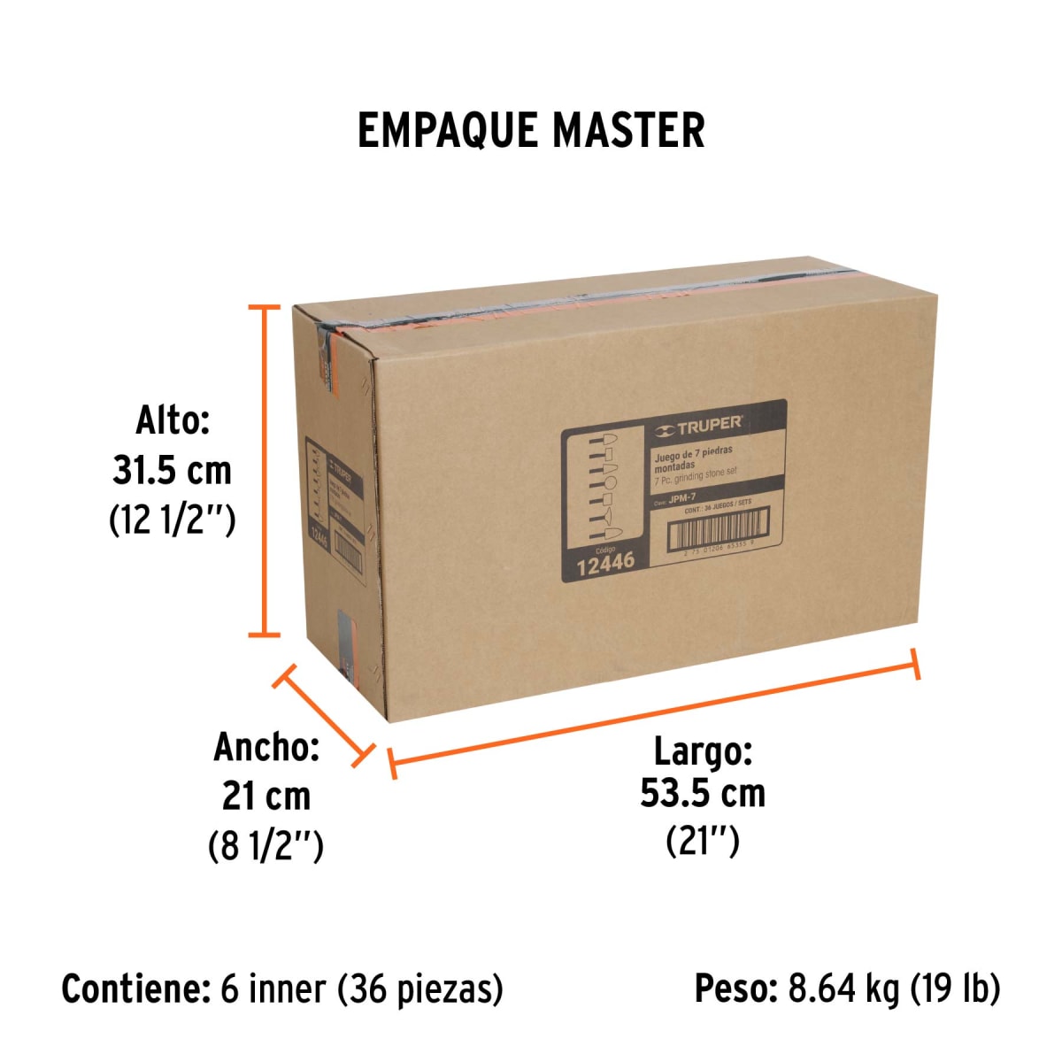 Piedra Montada Rosada 7 Pzas Uso General Truper 124464