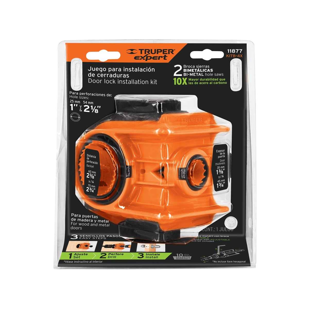 Juego De Instalacion De Cerraduras 4 Piezas Truper 118778