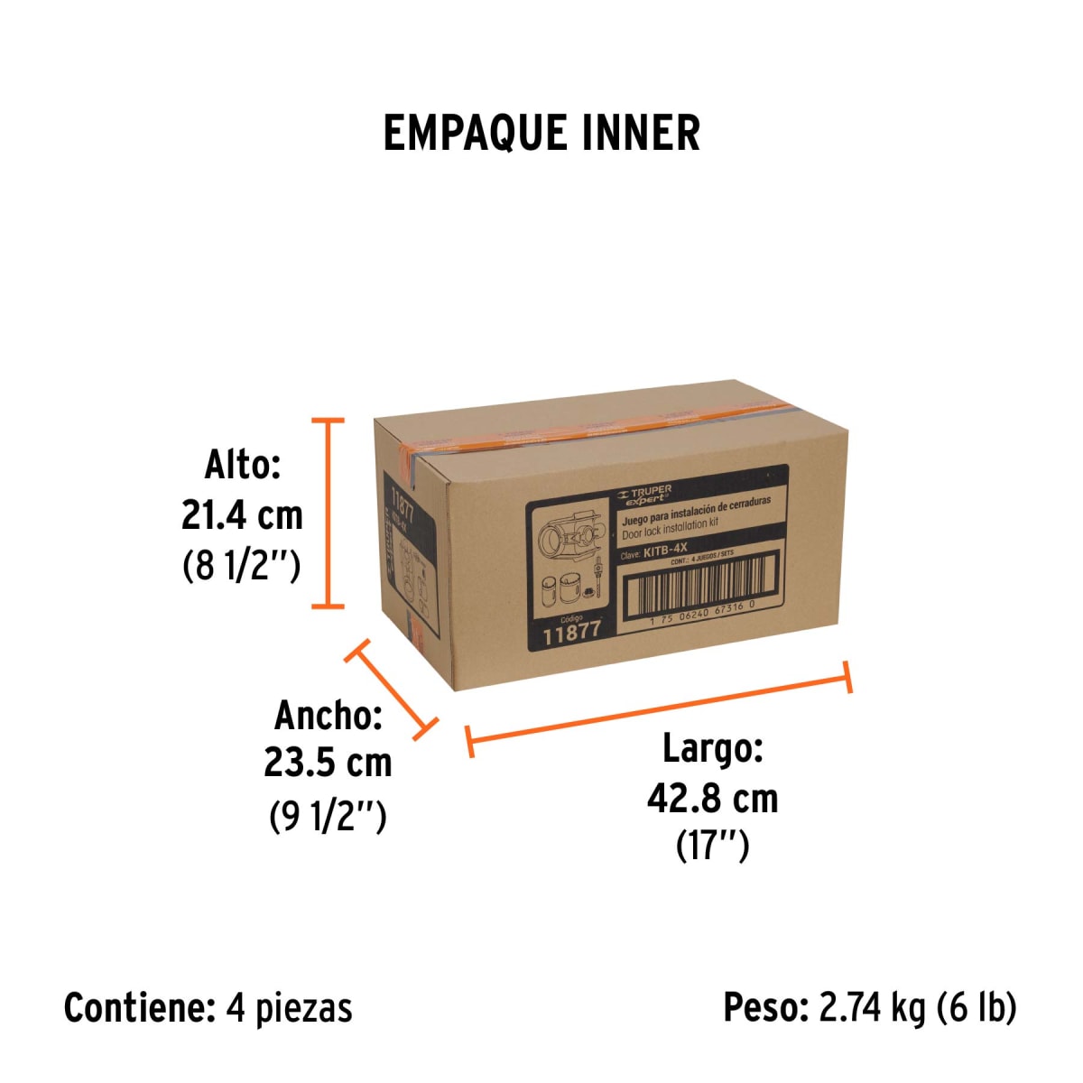 Juego De Instalacion De Cerraduras 4 Piezas Truper 118776