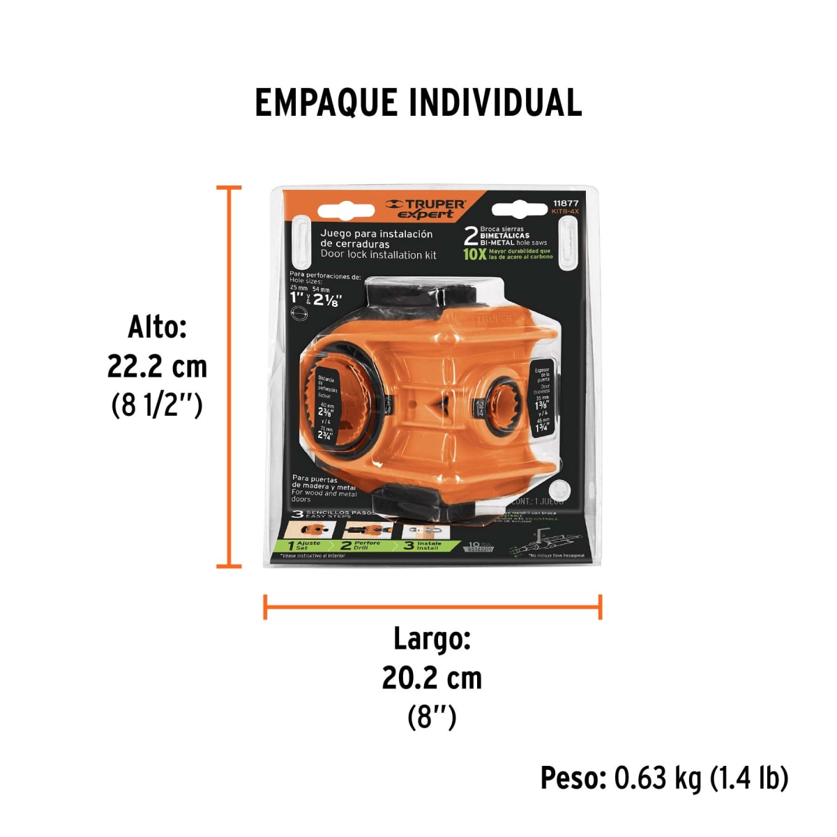 Juego De Instalacion De Cerraduras 4 Piezas Truper 118775