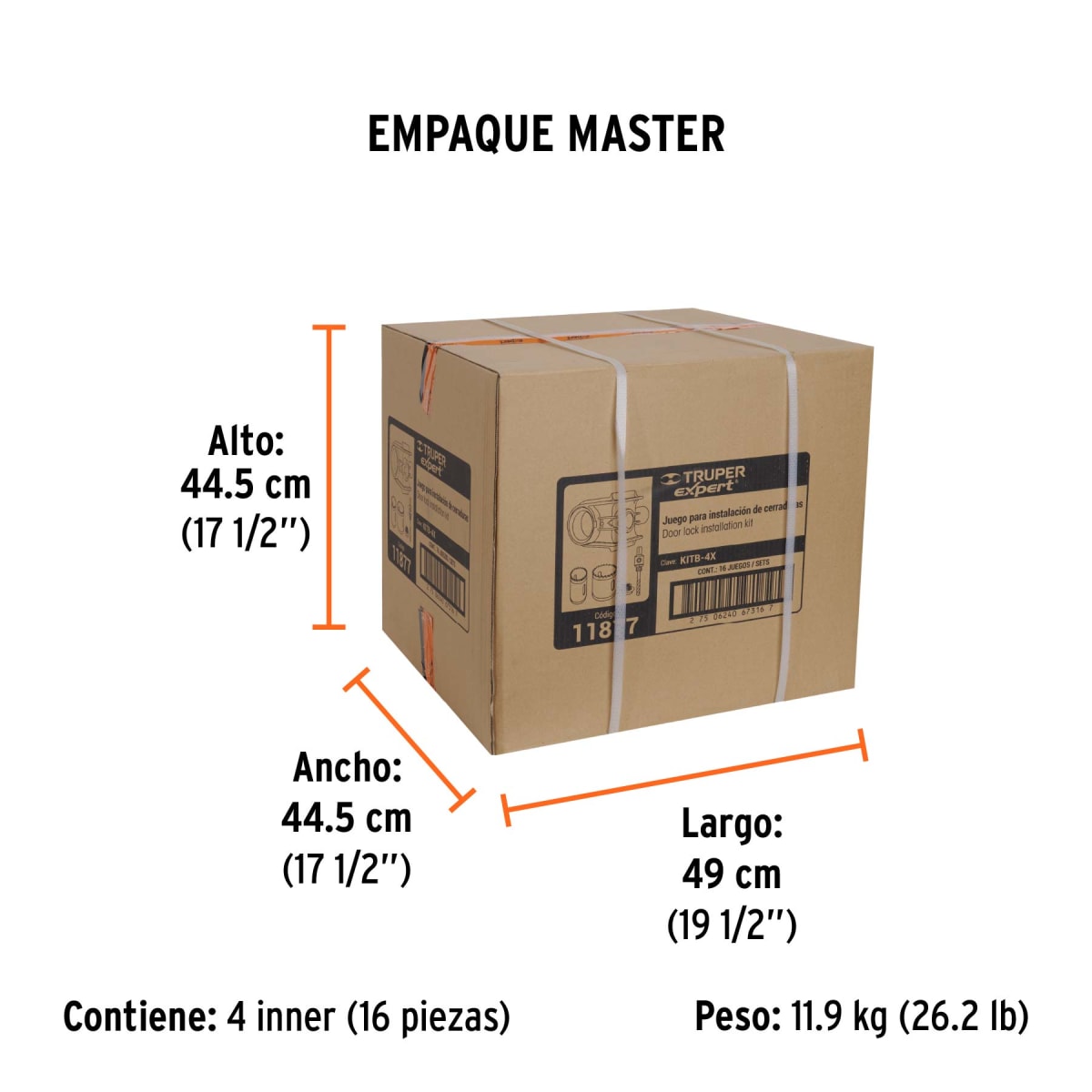 Juego De Instalacion De Cerraduras 4 Piezas Truper 118777