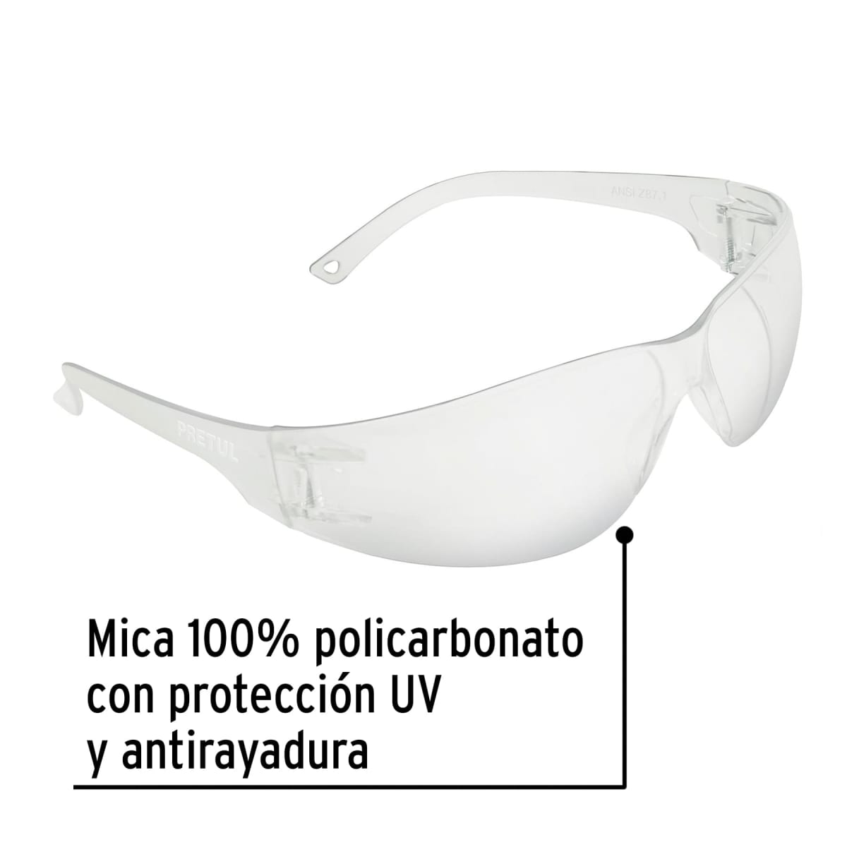 Lentes De Seguridad Color Transparente  Pretul 204012
