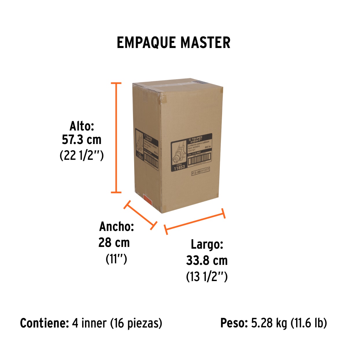 Linterna De Minero 1 LED 800 lm De 4 Pilas AA Truper 118537