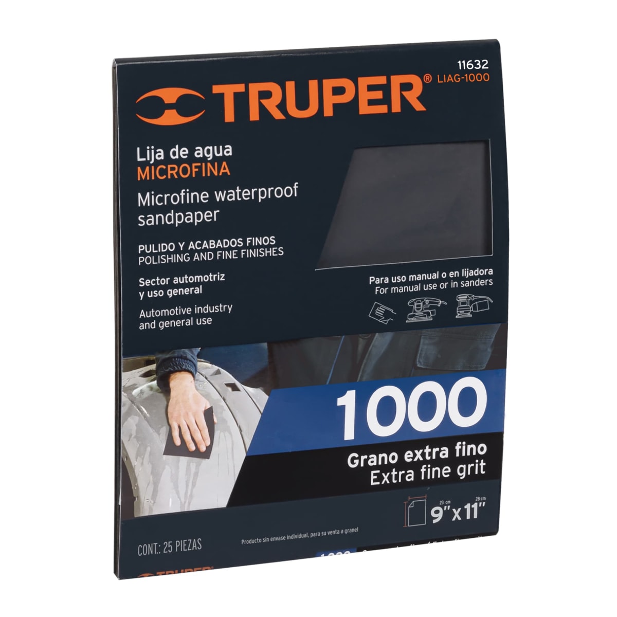 Lija De Agua Microfina Grano 1000 Truper 11632 0