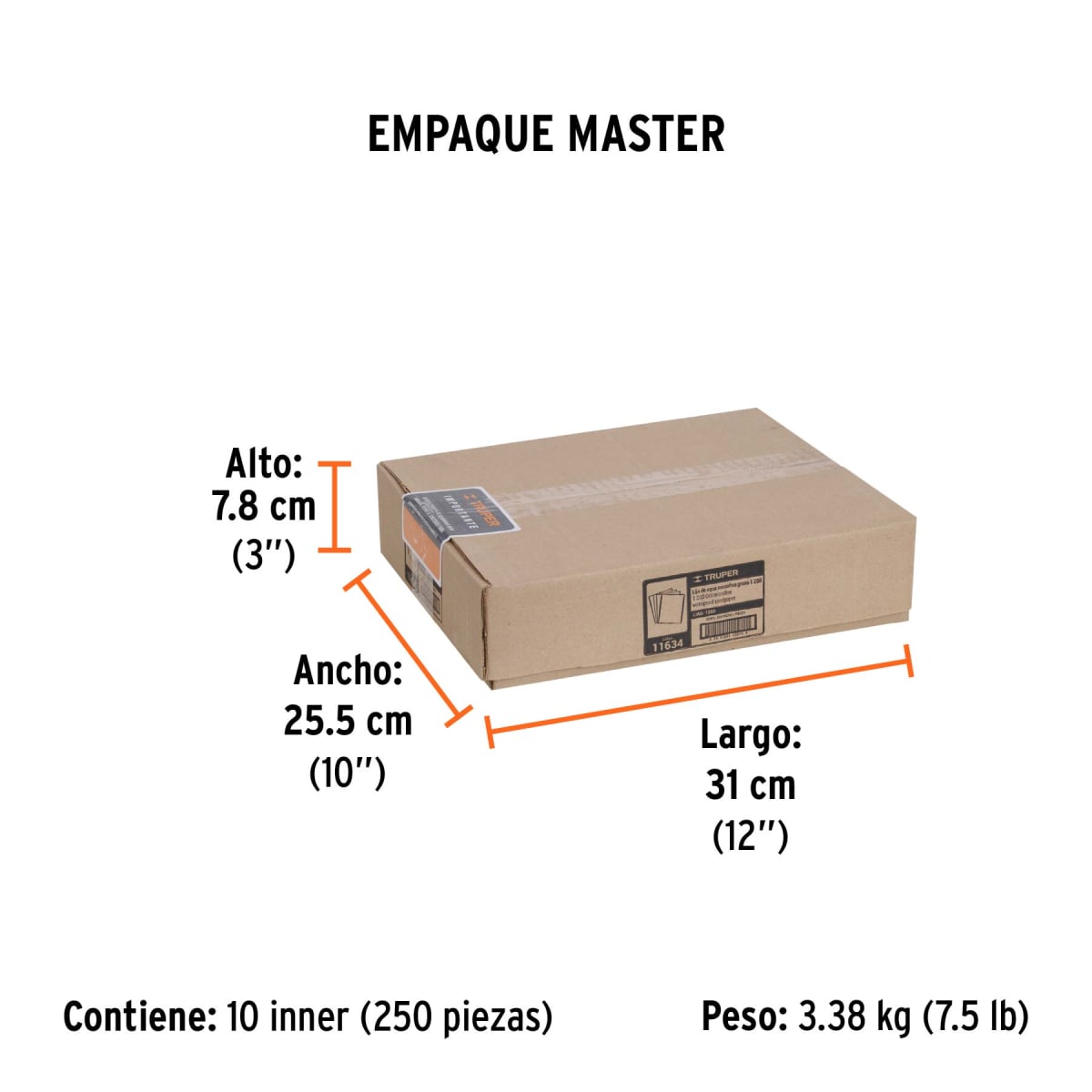 Lija De Agua Microfina Grano 1200 Truper 116347