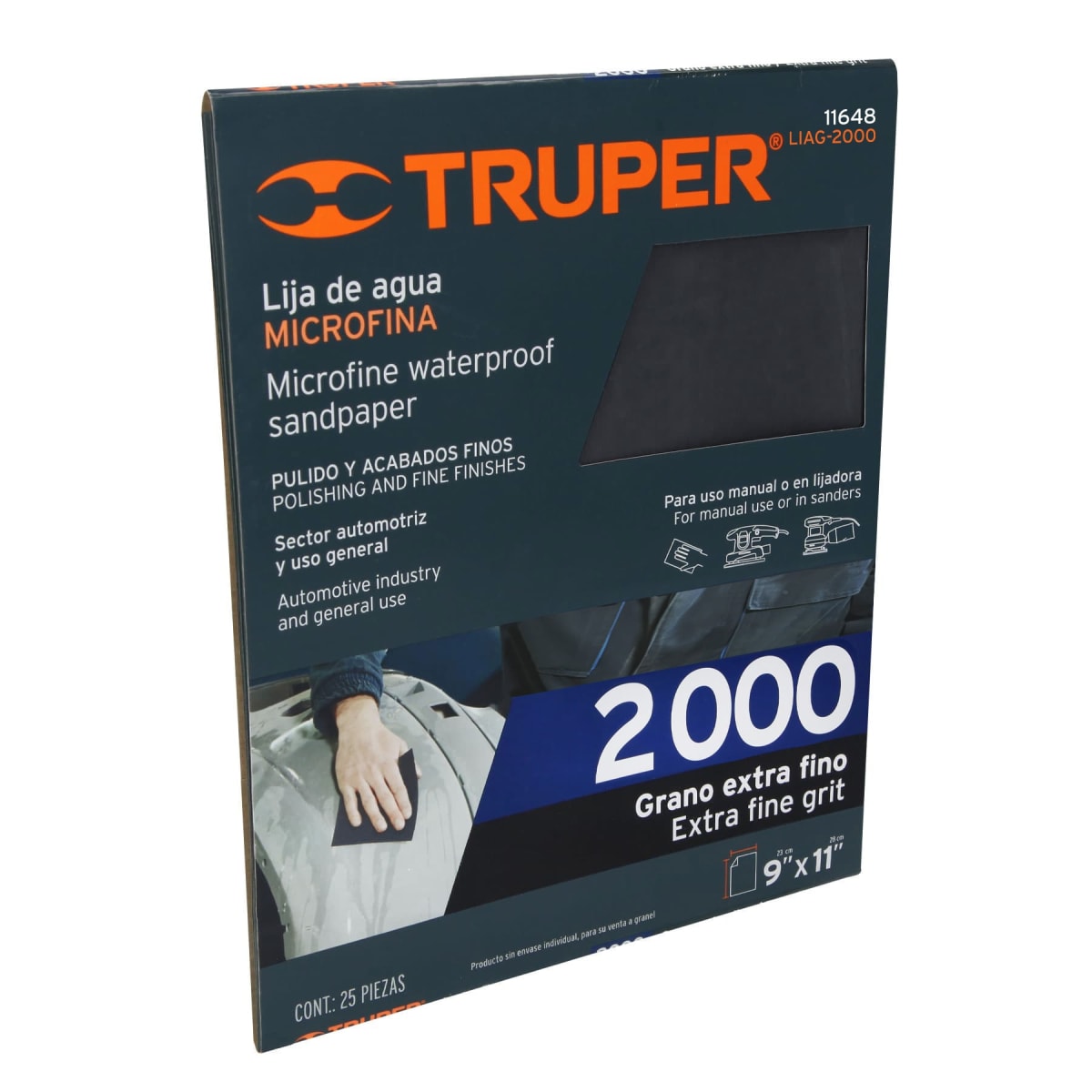 Lija De Agua Microfina Grano 2000 Truper 11648 0