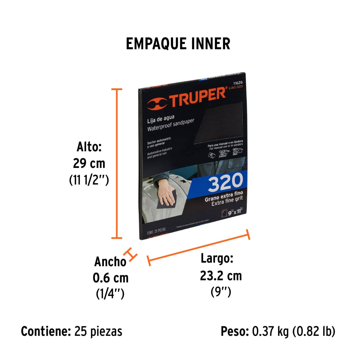 Lija De Agua Grano 320 Truper 116266