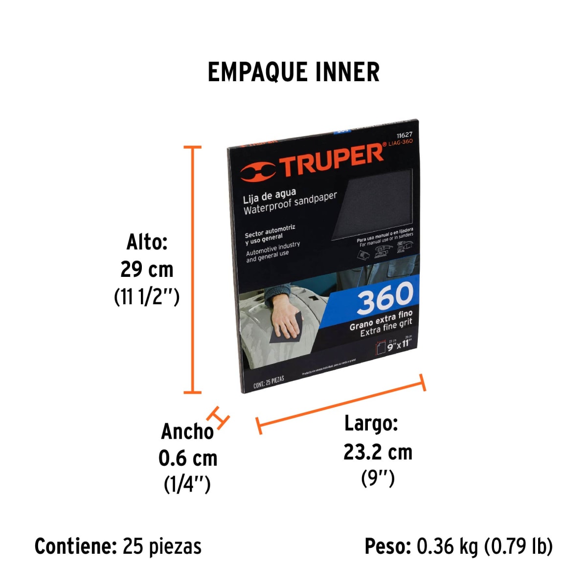 Lija De Agua Grano 360 Truper 116276