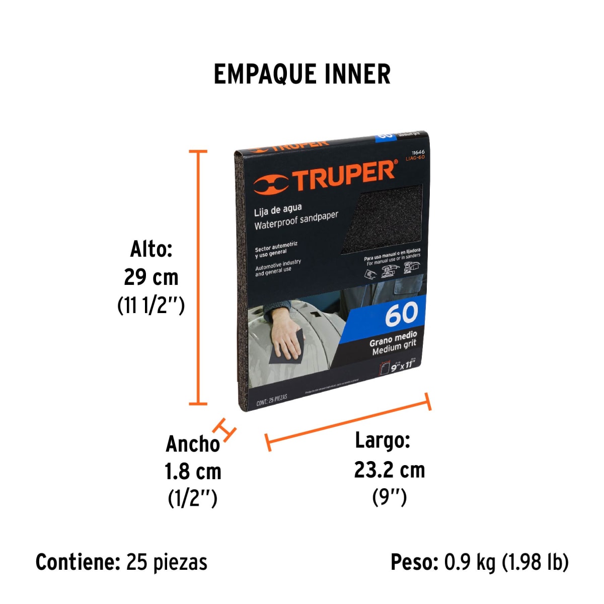 Lija De Agua Grano 60 Truper 116466