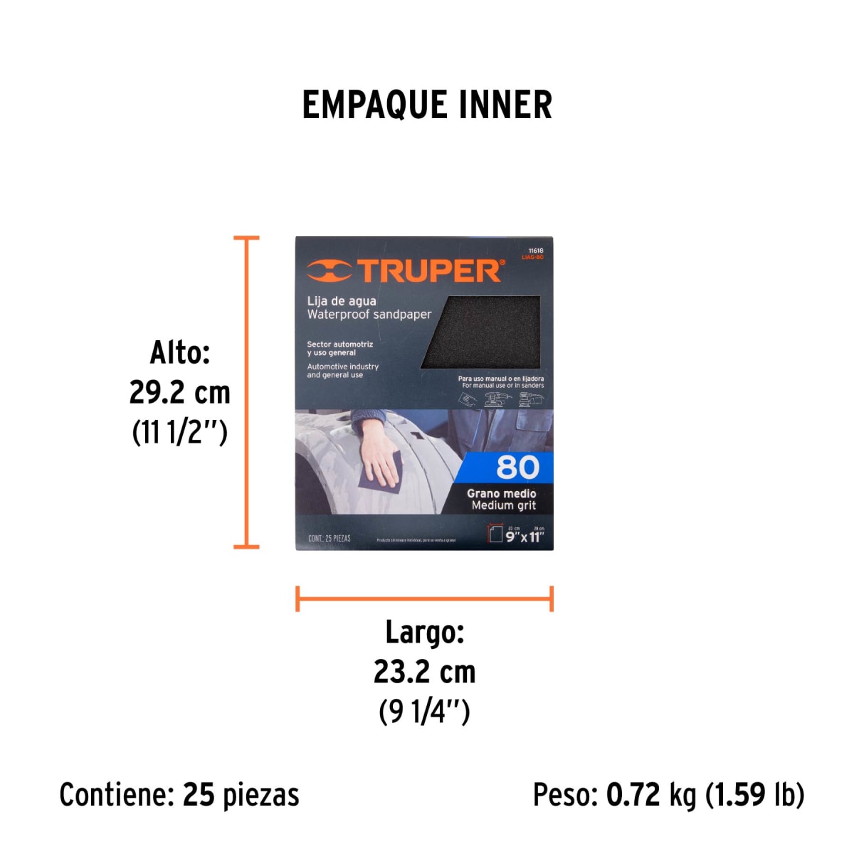 Lija De Agua Grano 80 Truper 116186