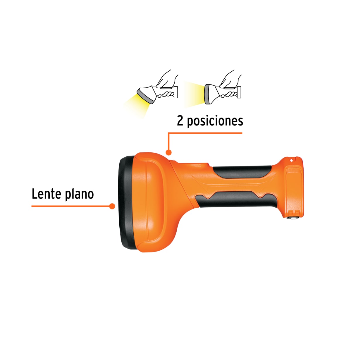 Linterna Plástica Recargable Led, 300 Lm Truper 160053