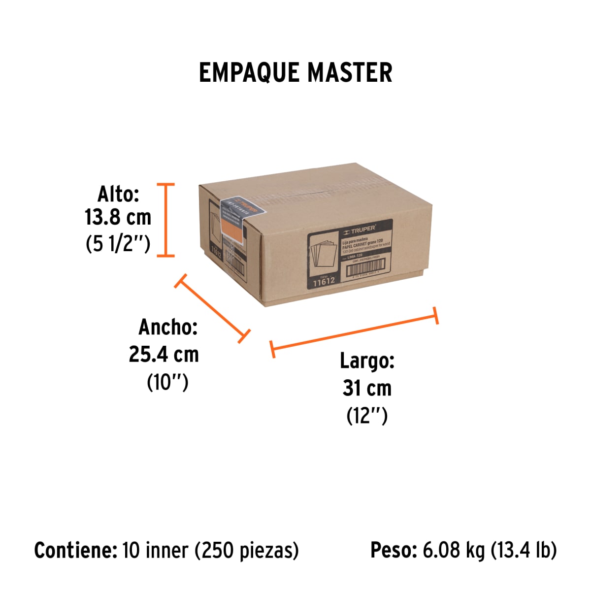 Lija Para Madera Grano 120 Truper 116127