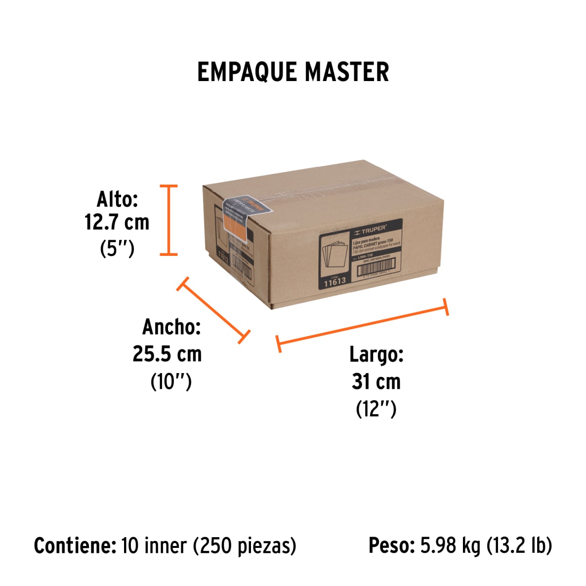 Lija Para Madera Grano 150 Truper 116137