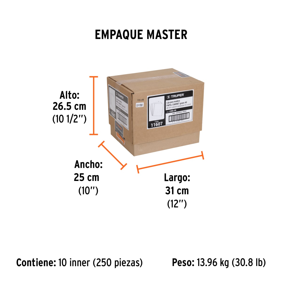 Lija Para Madera Grano 40 Truper 116077