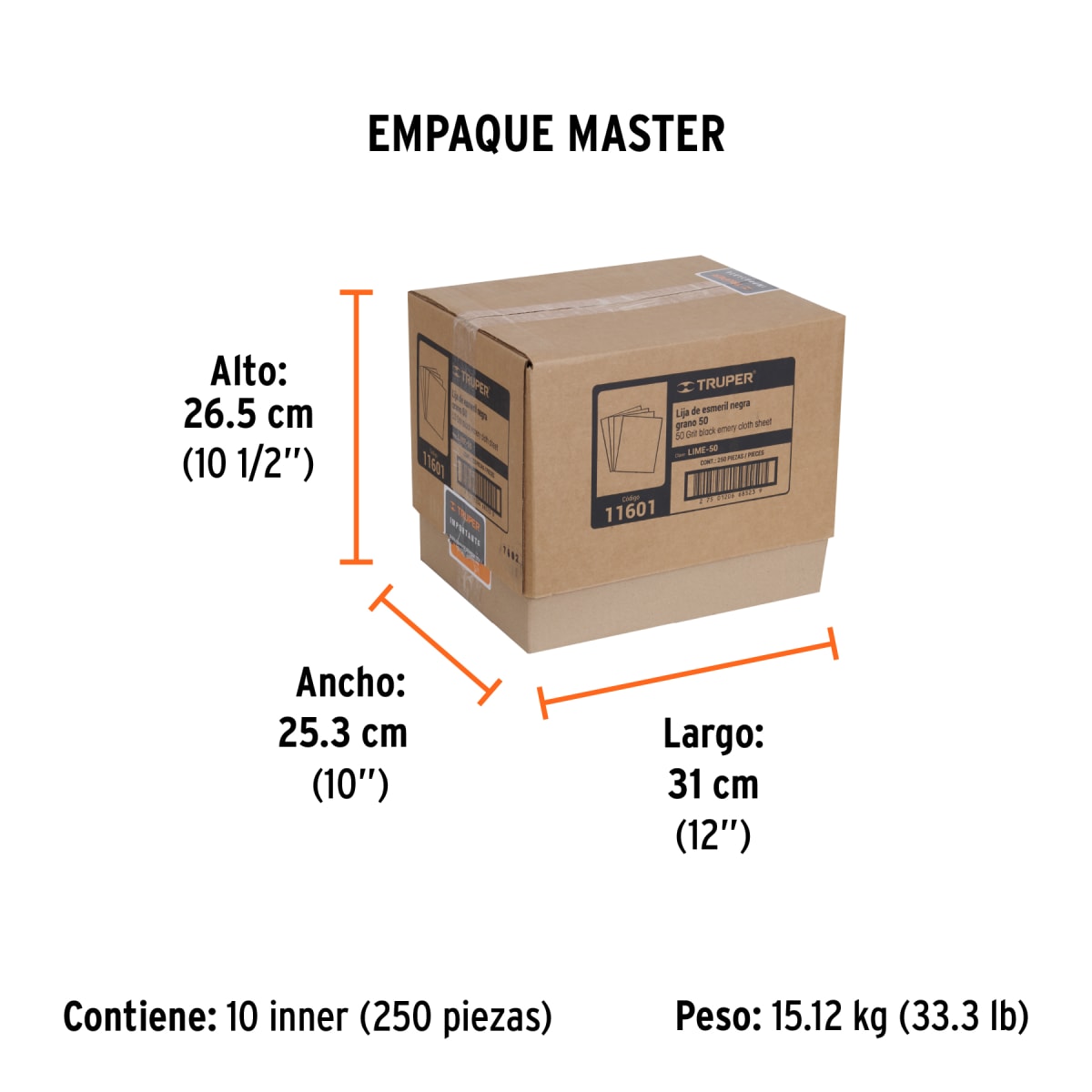 Lija De Fierro Grano Grano 50 Truper 116017