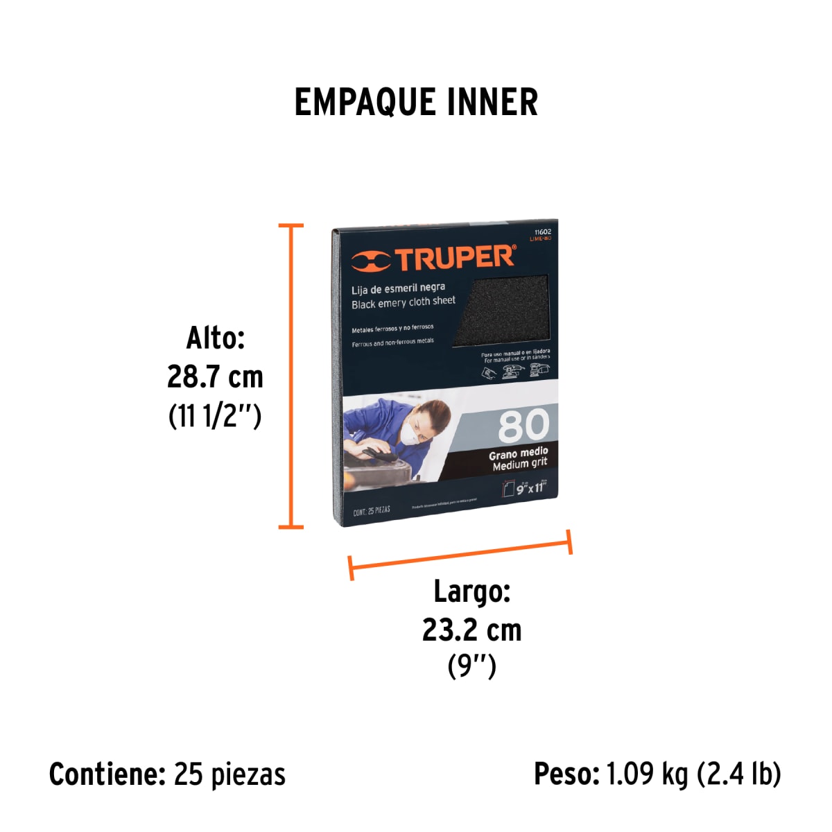 Lija De Fierro Grano 80 Truper 116026