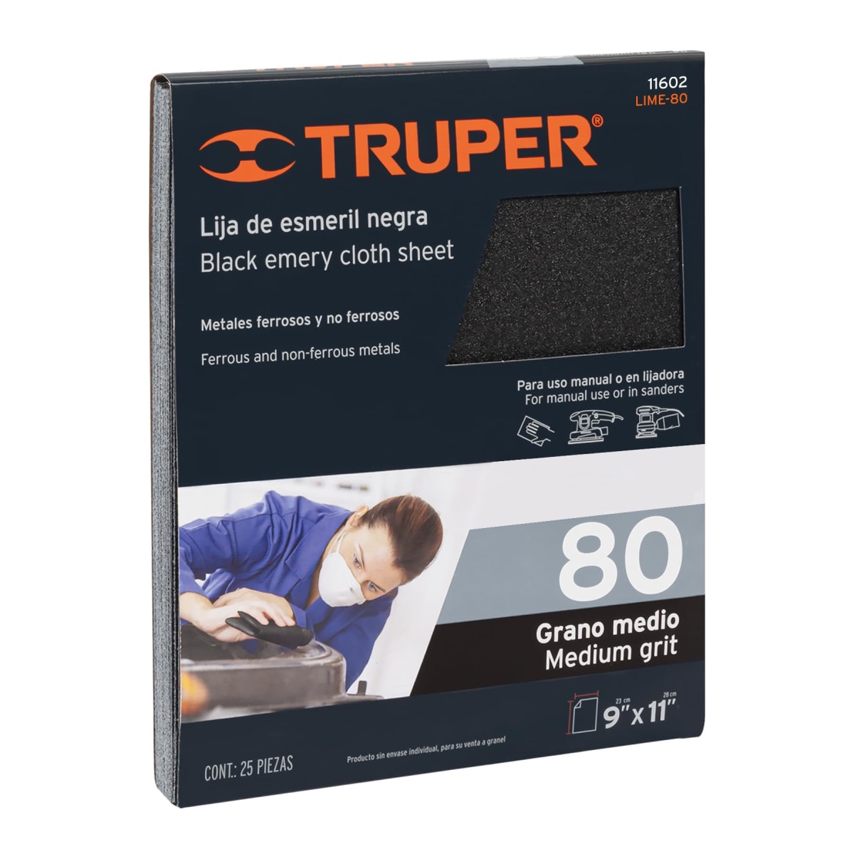 Lija De Fierro Grano 80 Truper 11602 0