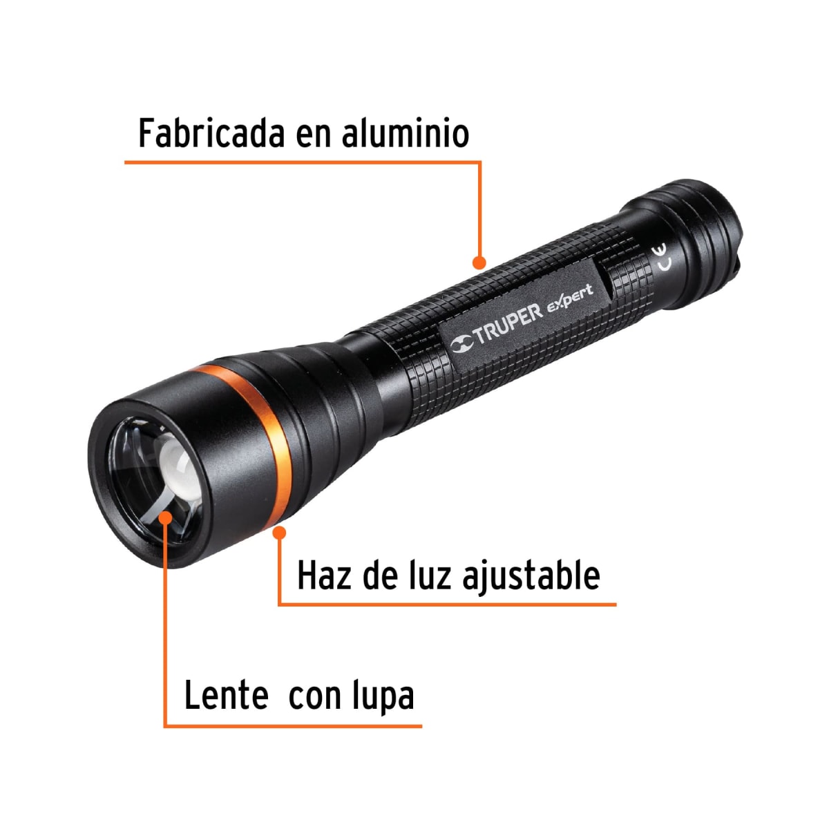 Linterna De Aluminio De Pilas AA 100 Lumines Profesional Truper 188003