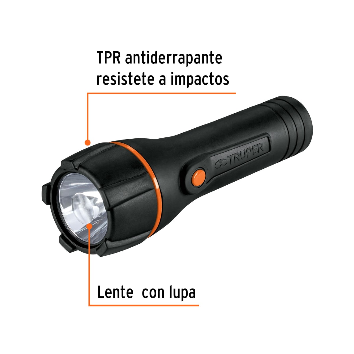 Linterna Plástica De Pilas Tipo D 180 Lumines Truper 130192