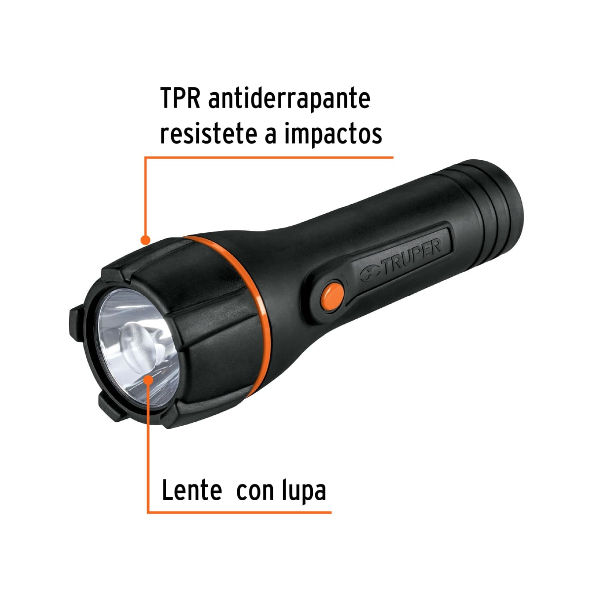 Linterna Plástica De 2 Pilas AA 80 Lumines Truper 130182