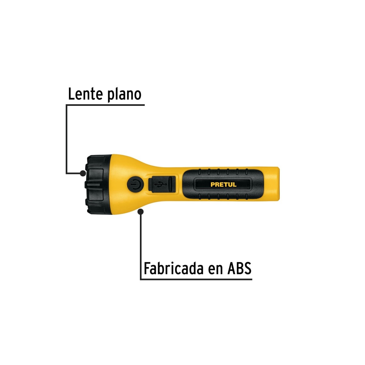 Linterna Plástica Recargable Led, 120 Lm Pretul 261015