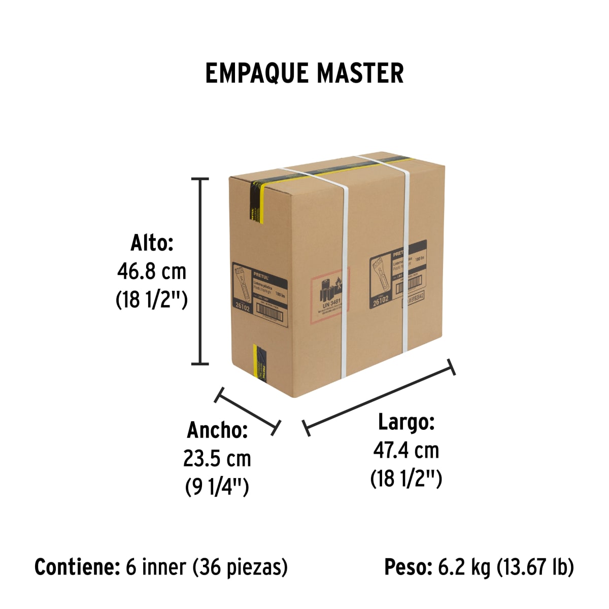 Linterna Plástica Recargable Led, 180 Lm Pretul 261029