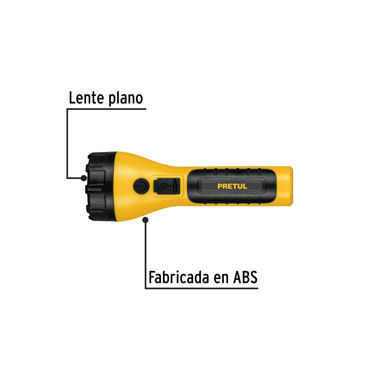 Linterna Plástica Recargable Led, 180 Lm Pretul 261024