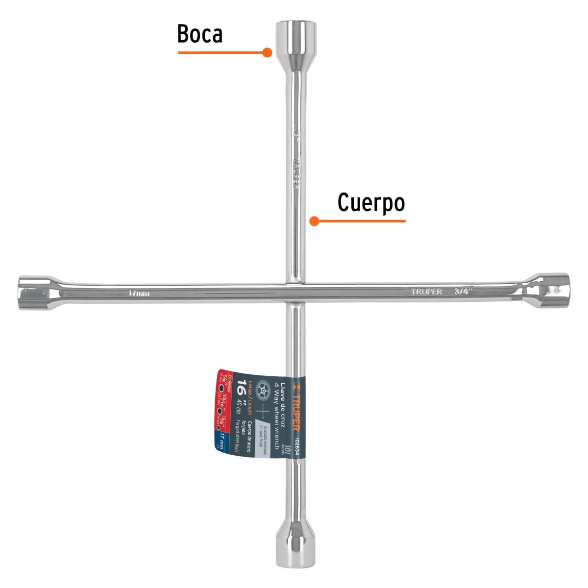 Llave de Cruz 14'' Fijo Truper 1026352