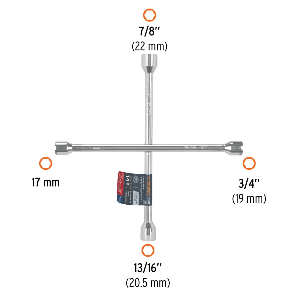 Llave de Cruz 14'' Fijo Truper 1026353