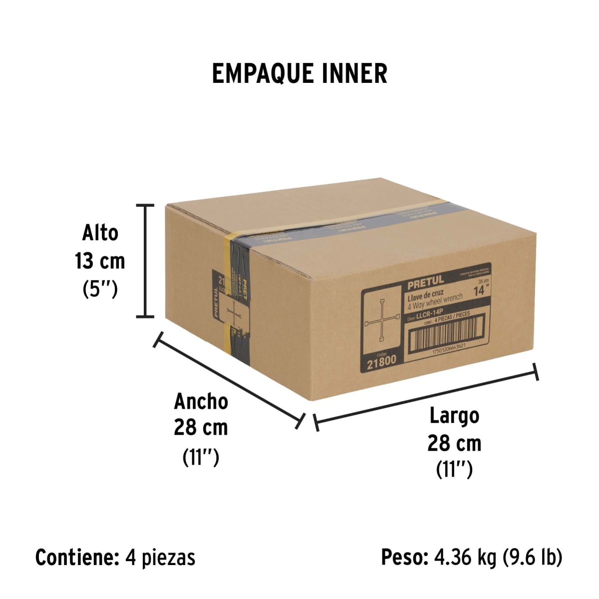 Llave De Cruz 16'' Fijo Pretul 218005