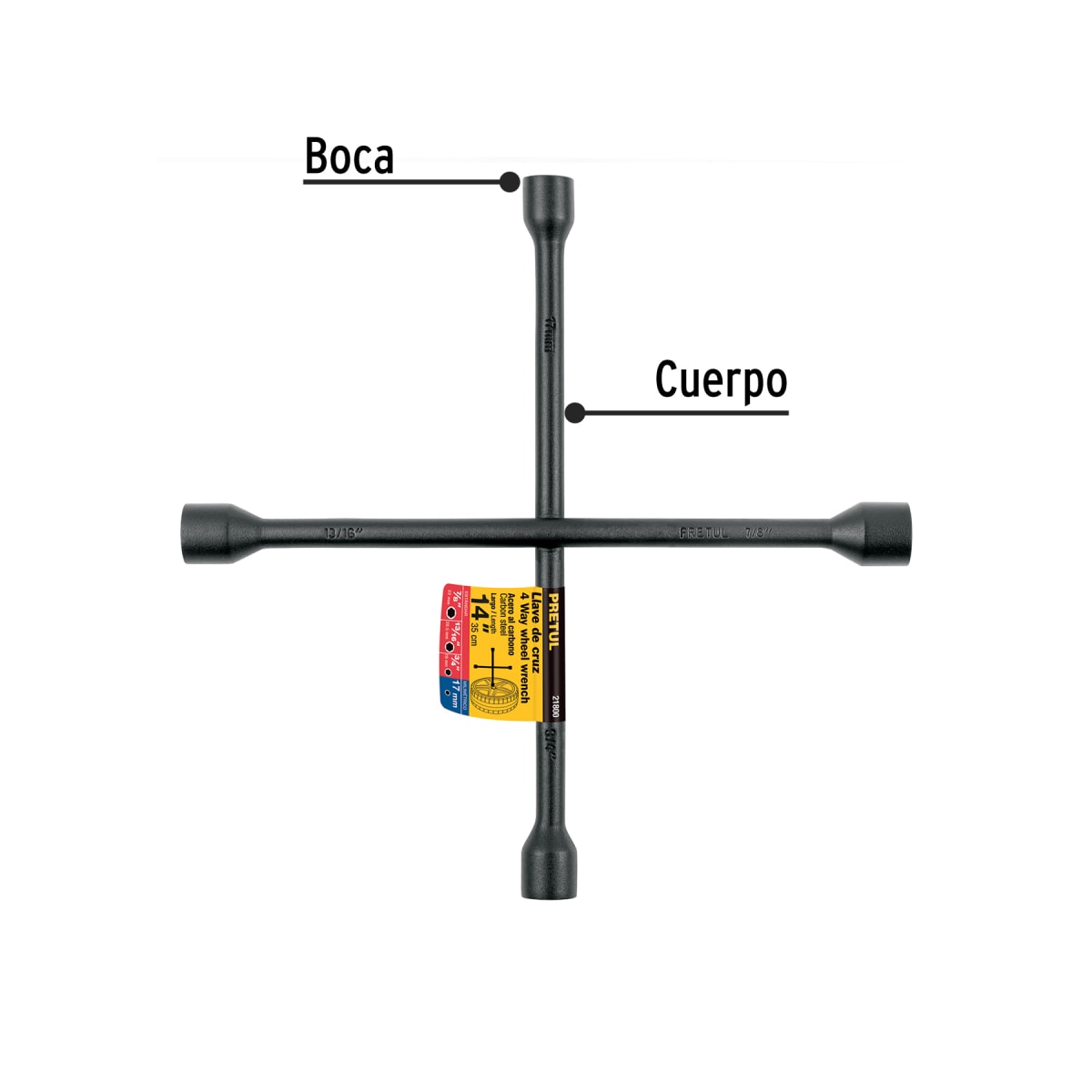 Llave De Cruz 16'' Fijo Pretul 218002