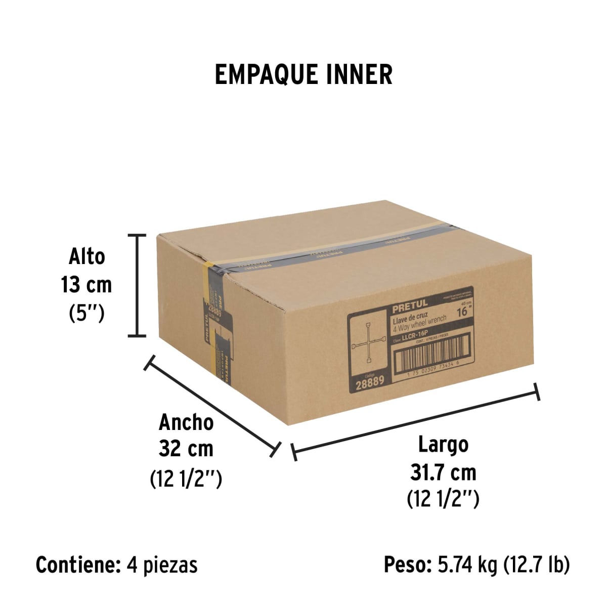 Llave De Cruz 16'' Fijo Pretul 288894