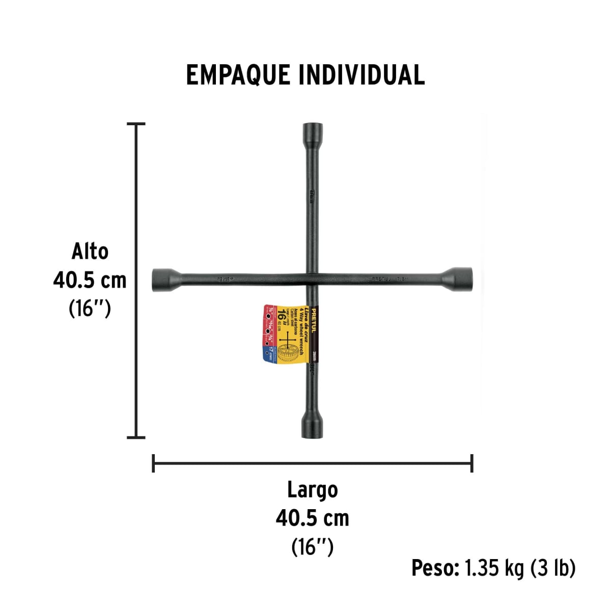 Llave De Cruz 16'' Fijo Pretul 288893