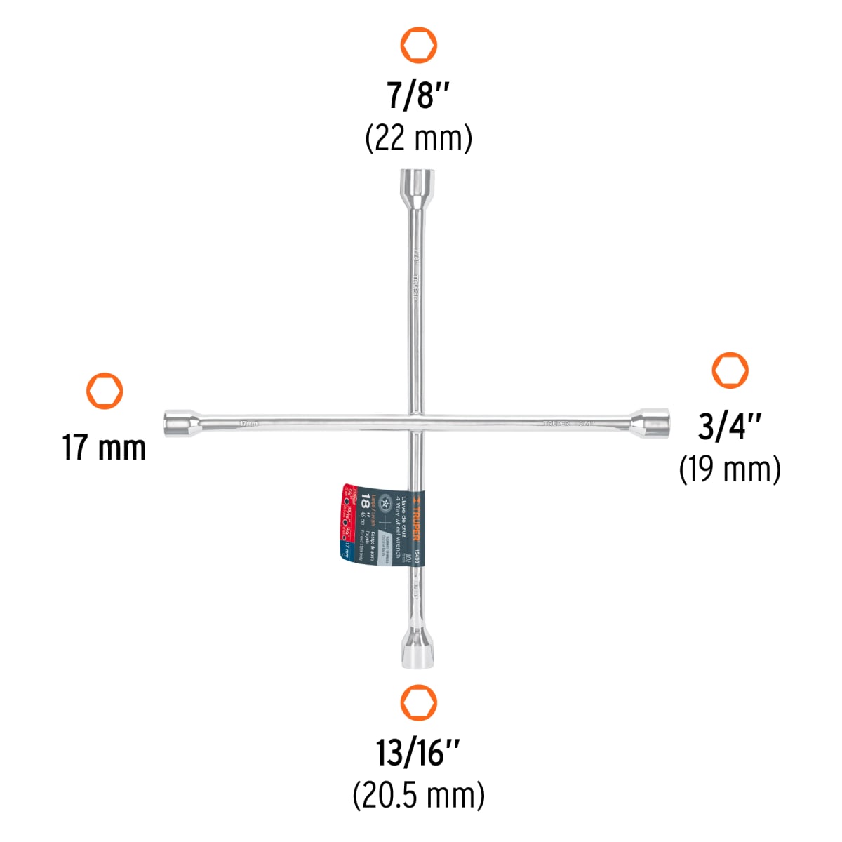 Llave De Cruz Universal 18