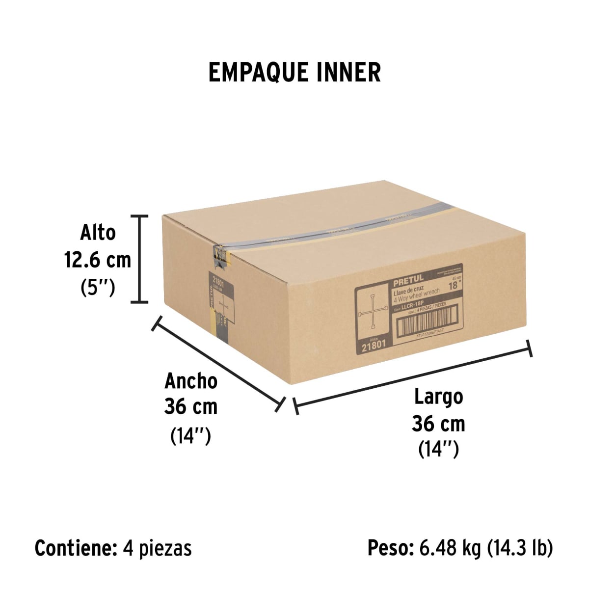 Llave De Cruz 18'' Fijo Pretul 218016