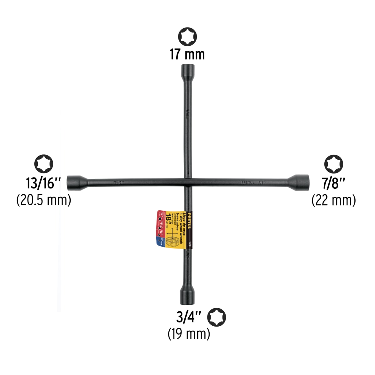 Llave De Cruz 18'' Fijo Pretul 218012