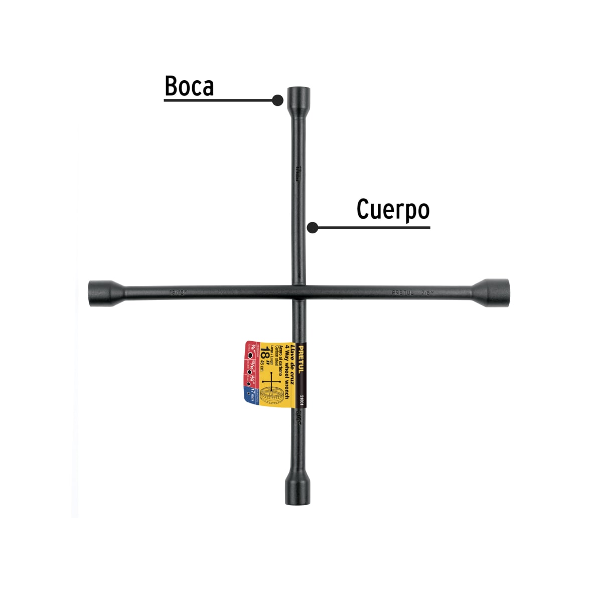 Llave De Cruz 18'' Fijo Pretul 218013