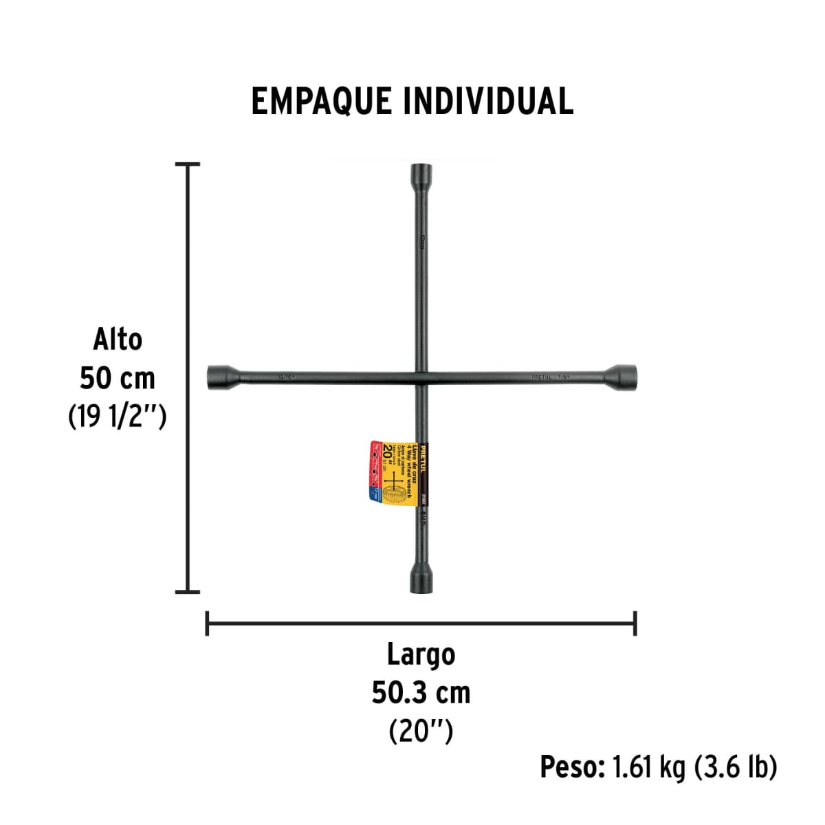 Llave De Cruz 20'' Fijo Pretul 218026