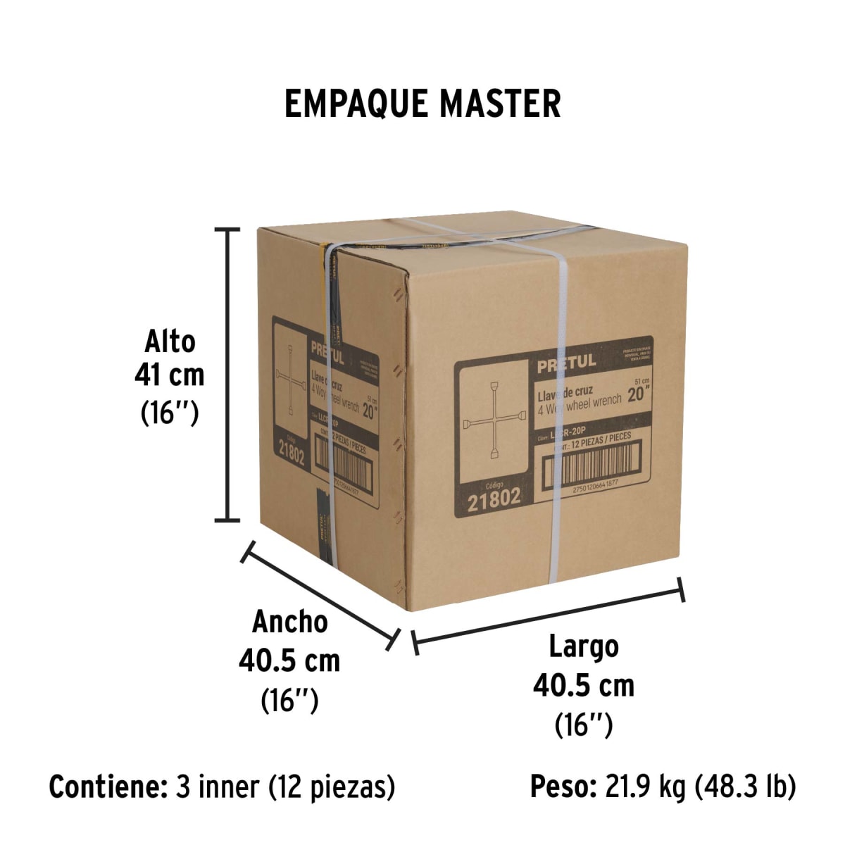 Llave De Cruz 20'' Fijo Pretul 218027