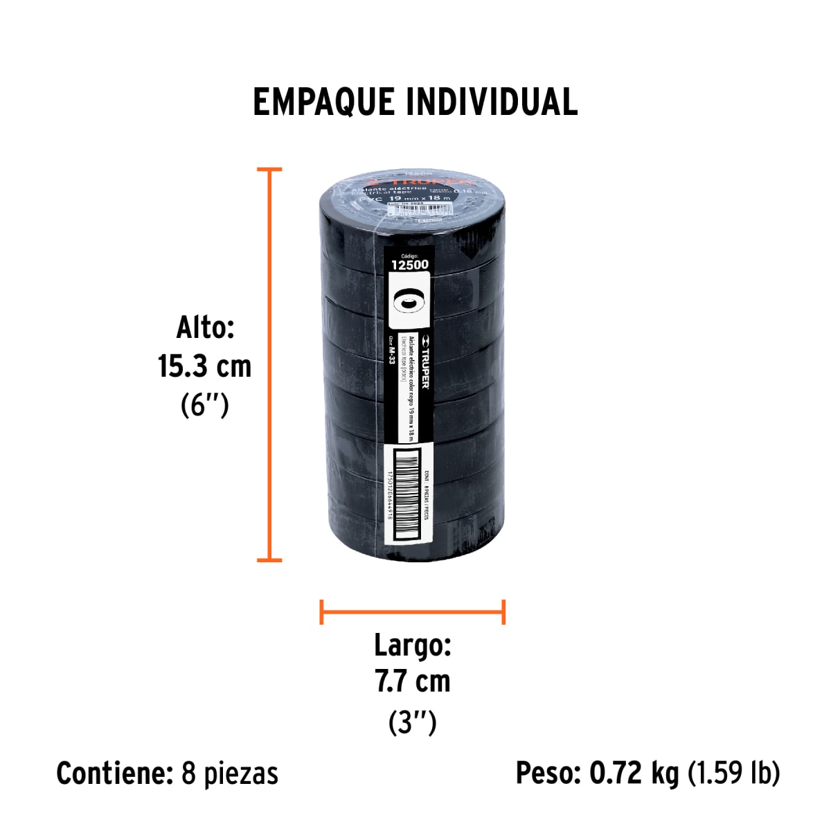 Cinta Aislante Negro 19Mm X 18Mts 12500 Truper6