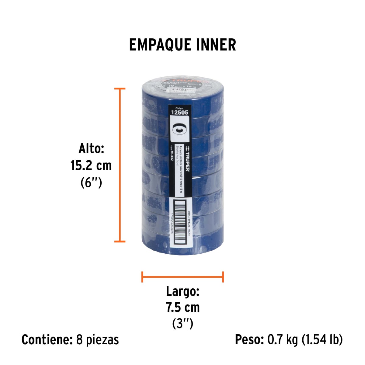 Cinta Aislante Azul 19Mm X 18Mts 12505 Truper4