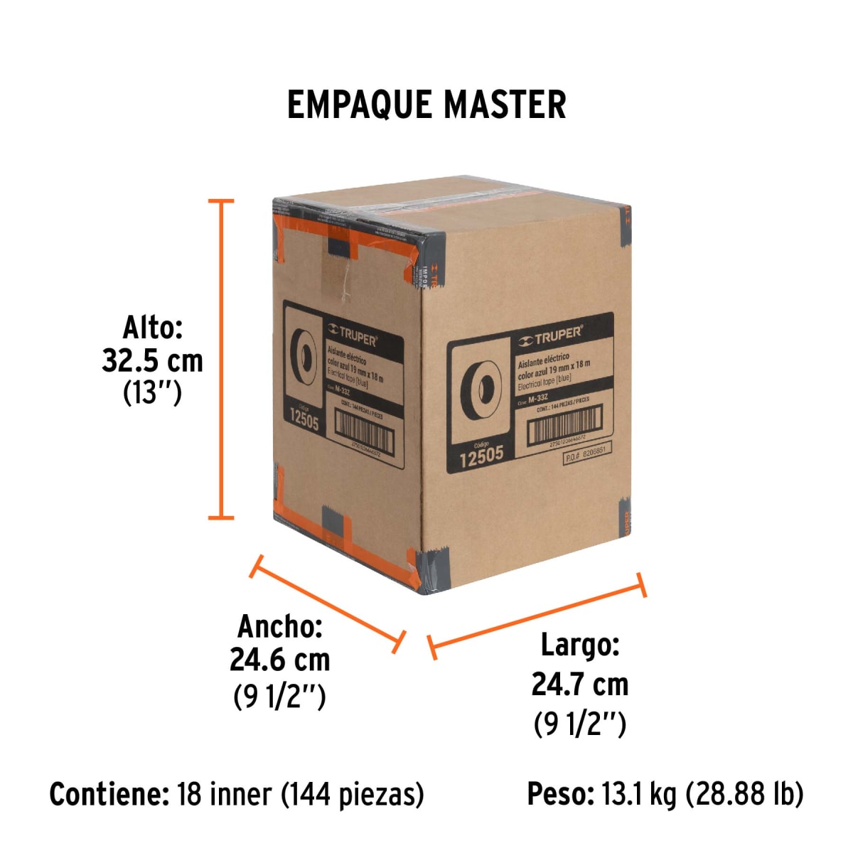 Cinta Aislante Azul 19Mm X 18Mts 12505 Truper5