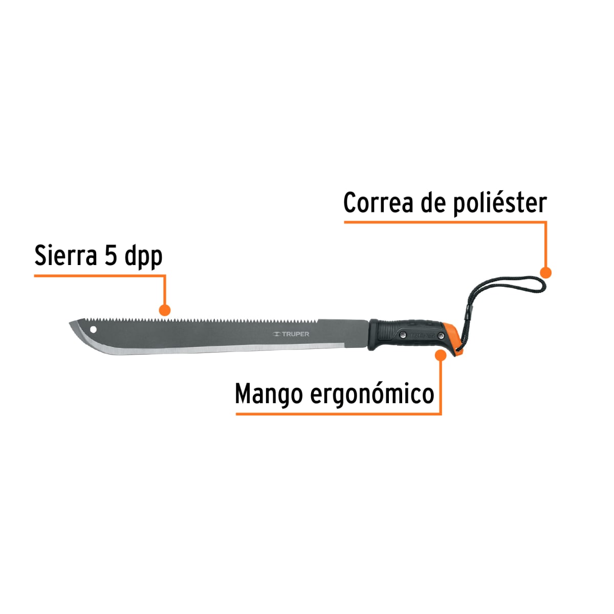 Machete Sable 17 Cacha Negra Truper 119432