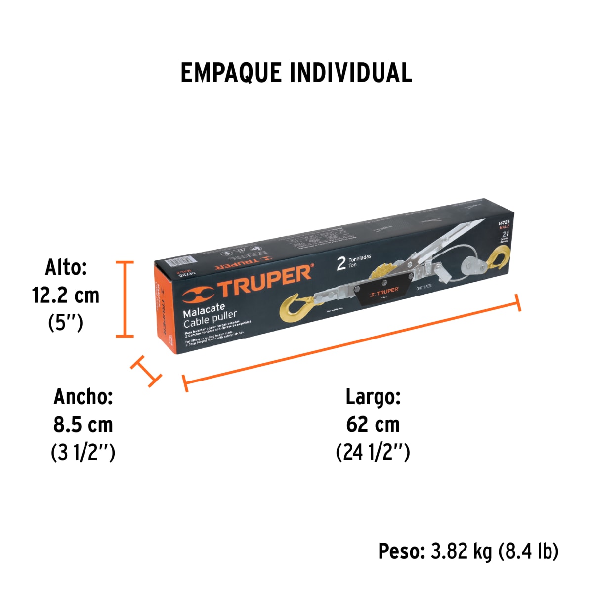 Malacate de 2 toneladas, TRUPER 147252