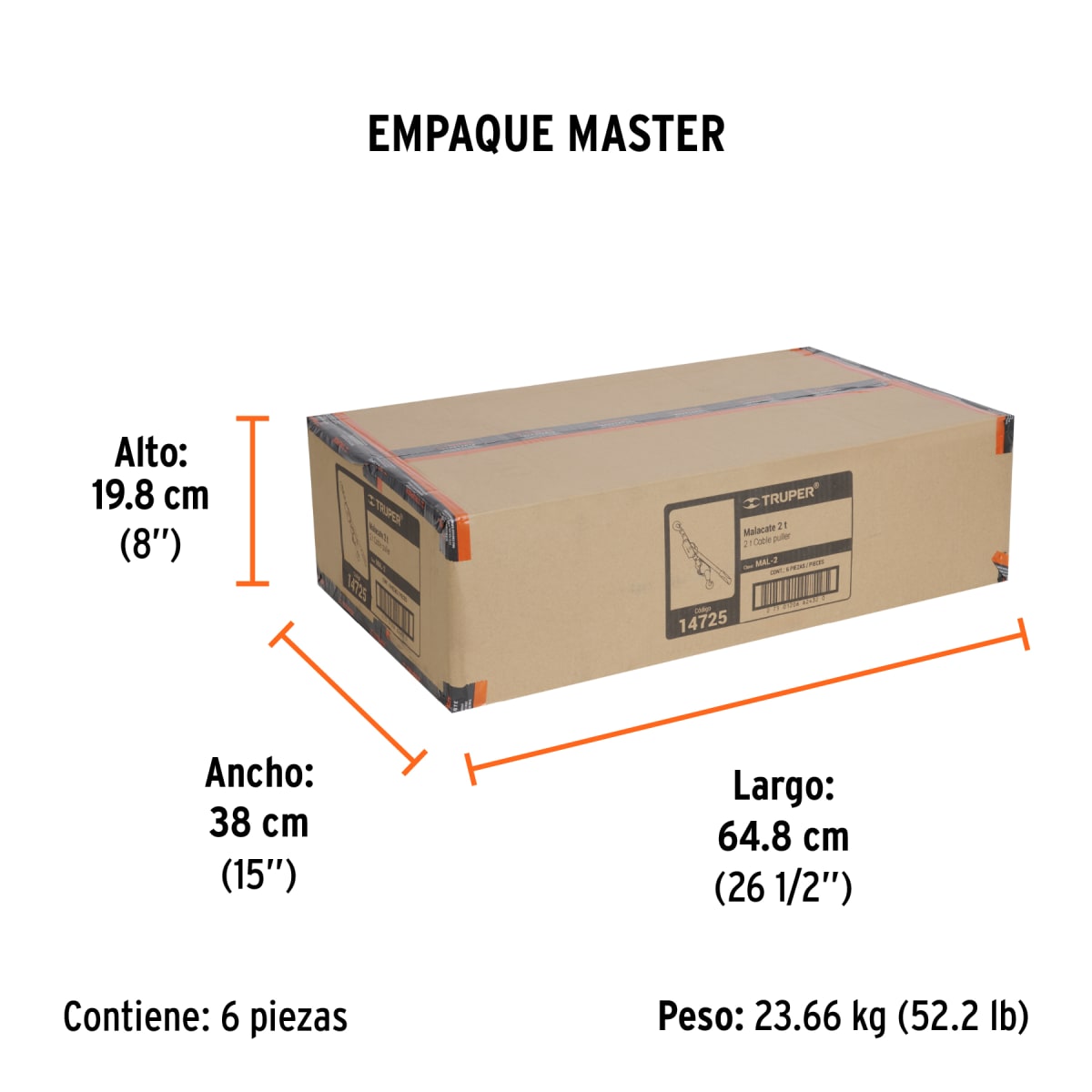 Malacate de 2 toneladas, TRUPER 147253