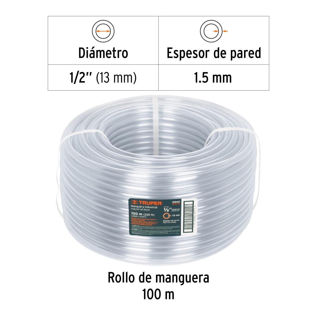 Manguera Industrial, Rollo De 100 Mts.6